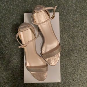 Metallic gold women’s heels.